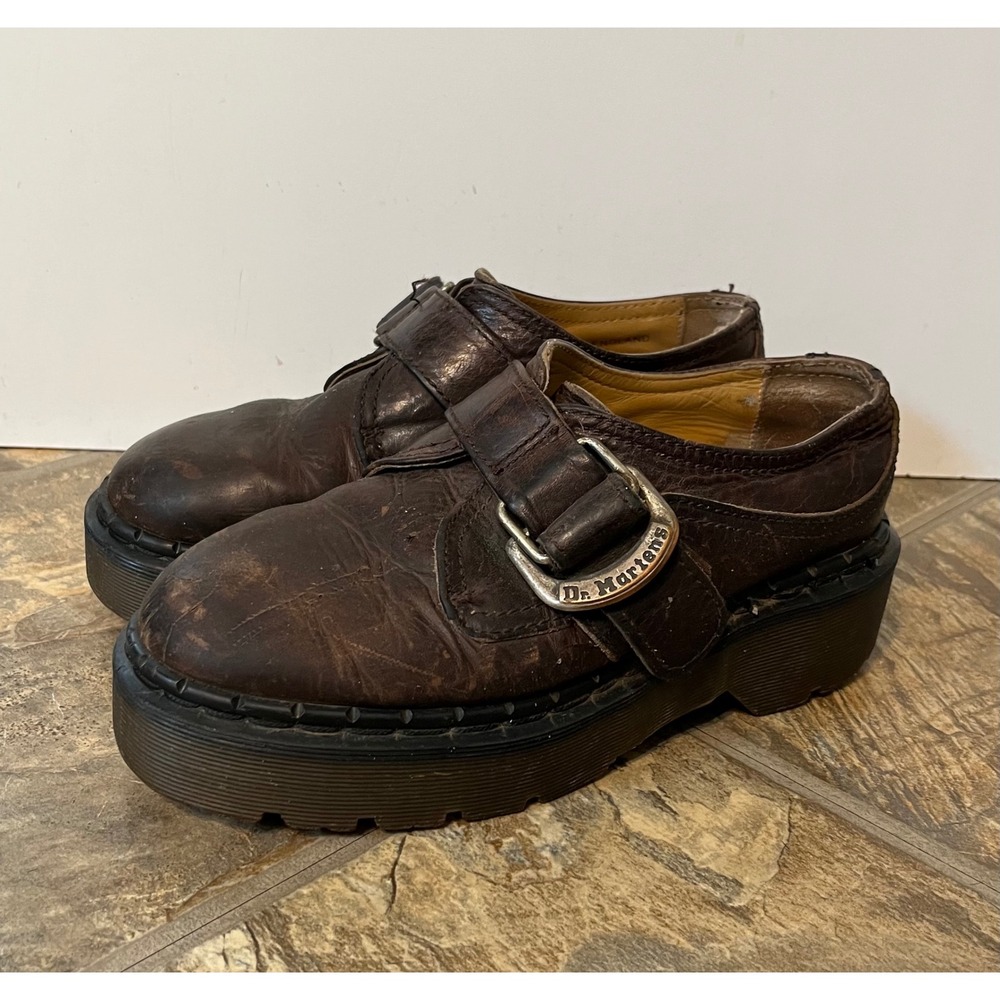 Dr. Martens 8314 Monk Strap Men Size 4 Brown Vintage Made in England Lug